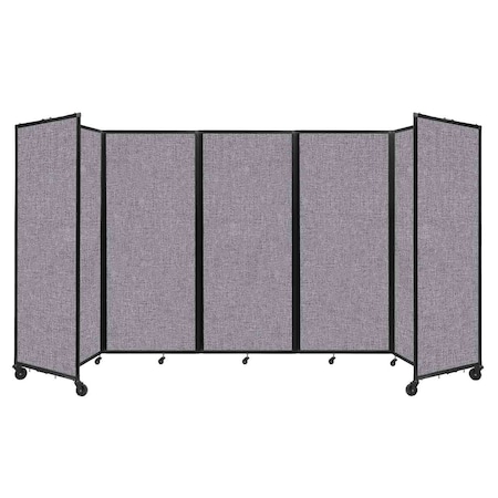 Versare Room Divider 360 Folding Portable Partition 14' x 6'10" Cloud Gray Fabric 1182508